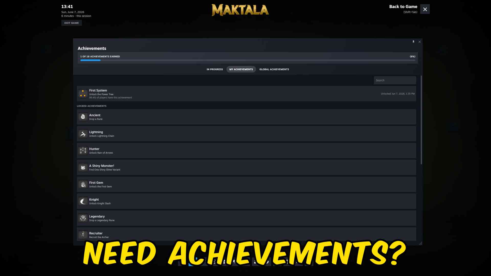 Maktala: Slime Lootfest — Achievement Unlocker